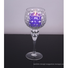 mouth blown glass hurricane candle holders